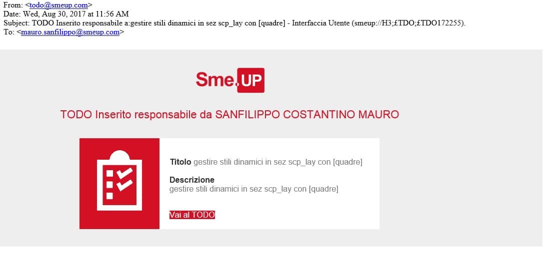 smeup risposta email