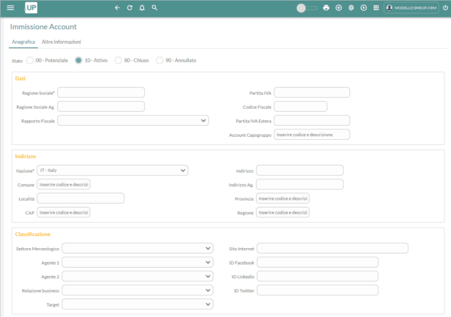 smeup tabella anagrafica