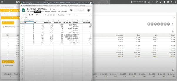 smeup Release webup Google sheets2